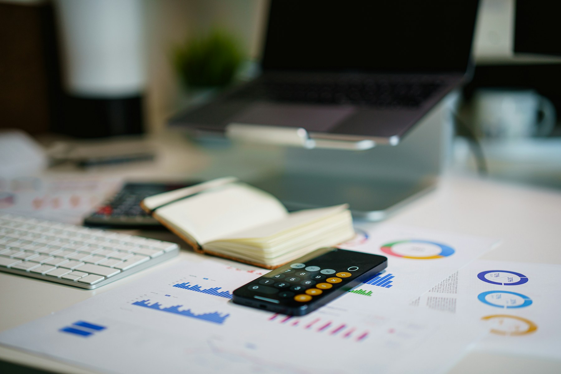 Financial analysis workspace representing digital banking integration